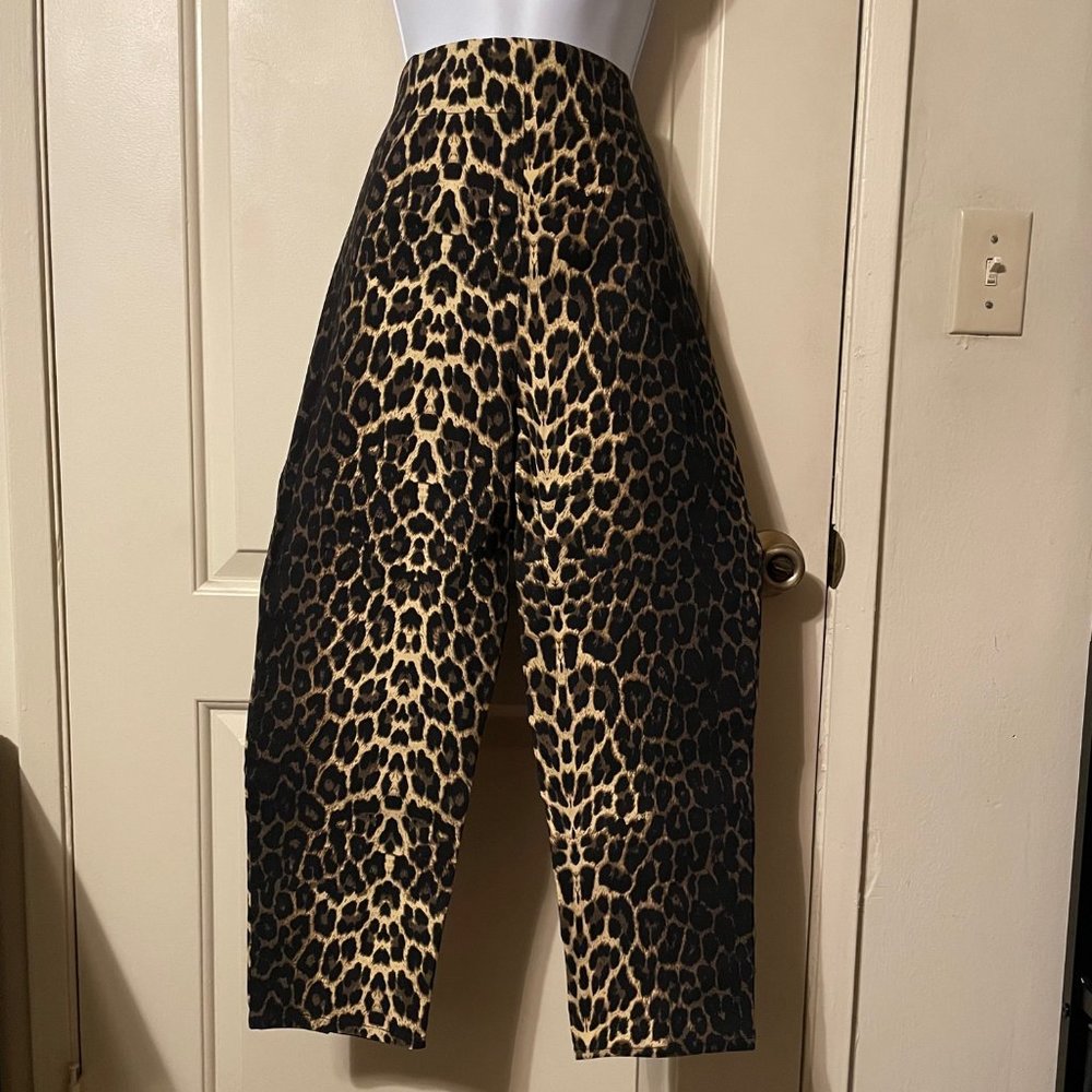 NWT Vintage Inspired Leopard Print Hell Bunny Fitted Capri Pants Size XXL